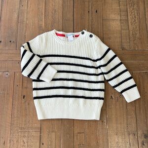 Janie and jack black striped knit pullover sweater nwot